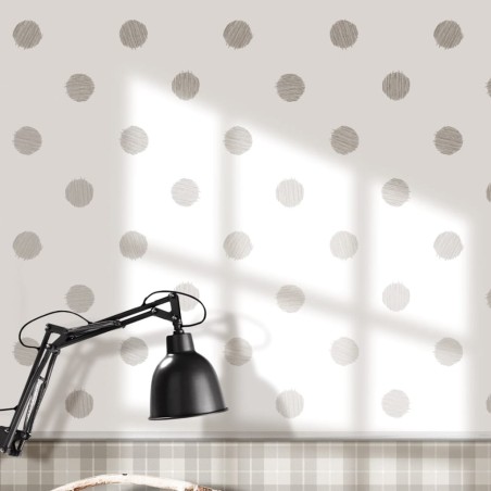 Urban Friends & Coffee Papel de pared puntos blanco y gris