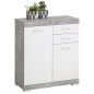 FMD Cómoda de 2 puertas y 2 cajones blanco y hormigón 80x34,9x89,9cm FMD Cómoda de 2 puertas y 2 cajones blanco y hormigón 80x34,9x89,9cm