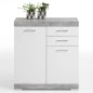 FMD Cómoda de 2 puertas y 2 cajones blanco y hormigón 80x34,9x89,9cm FMD Cómoda de 2 puertas y 2 cajones blanco y hormigón 80x34,9x89,9cm