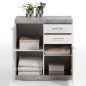 FMD Cómoda de 2 puertas y 2 cajones blanco y hormigón 80x34,9x89,9cm FMD Cómoda de 2 puertas y 2 cajones blanco y hormigón 80x34,9x89,9cm