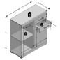 FMD Cómoda de 2 puertas y 2 cajones blanco y hormigón 80x34,9x89,9cm FMD Cómoda de 2 puertas y 2 cajones blanco y hormigón 80x34,9x89,9cm