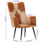 vidaXL Sillón orejero cuero auténtico marrón y crema vidaXL Sillón orejero cuero auténtico marrón y crema