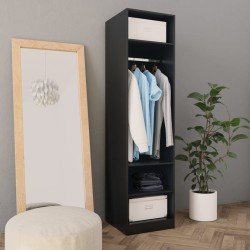 vidaXL Armario de madera contrachapada negro 50x50x200 cm