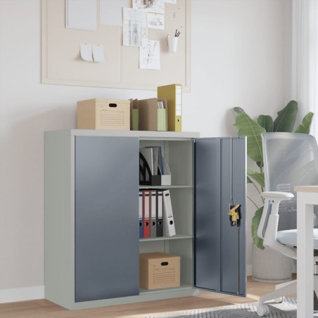 vidaXL Armario archivador acero gris claro y gris oscuro 90x40x105 cm