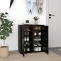 vidaXL Muebles zapateros 2 uds madera contrachapada negro 32x35x70 cm