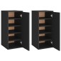 vidaXL Muebles zapateros 2 uds madera contrachapada negro 32x35x70 cm