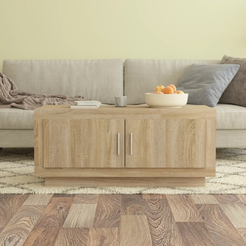 vidaXL Mesa de centro madera contrachapada roble Sonoma 102x50x45 cm vidaXL Mesa de centro madera contrachapada roble Sonoma 102x50x45 cm