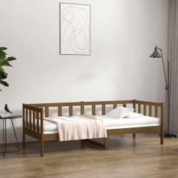 vidaXL Sofá cama de madera maciza de pino marrón miel 80x200 cm