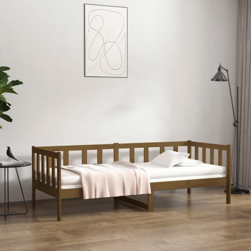vidaXL Sofá cama de madera maciza de pino marrón miel 80x200 cm vidaXL Sofá cama de madera maciza de pino marrón miel 80x200 cm
