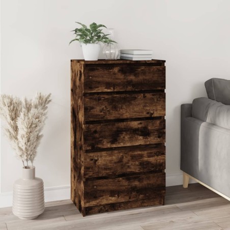 vidaXL Cómoda de madera contrachapada roble ahumado 60x36x103 cm