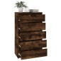 vidaXL Cómoda de madera contrachapada roble ahumado 60x36x103 cm vidaXL Cómoda de madera contrachapada roble ahumado 60x36x103 cm