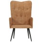 vidaXL Sillón orejero de cuero auténtico marrón canela vidaXL Sillón orejero de cuero auténtico marrón canela