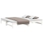 vidaXL Sofá cama extraíble madera maciza de pino blanco 2x(100x200) cm