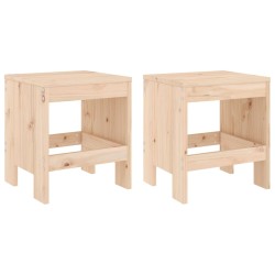 vidaXL Taburetes de jardín 2 uds madera maciza de pino 40x36x45 cm