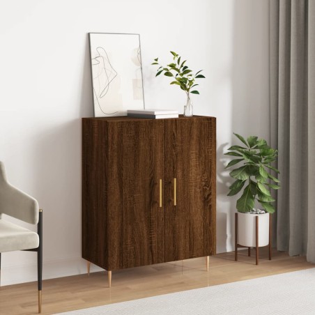 vidaXL Aparador de madera de ingeniería marrón roble 69,5x34x90 cm