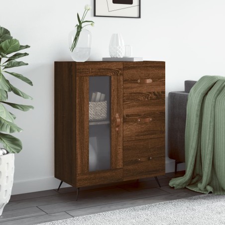 vidaXL Aparador de madera de ingeniería marrón roble 69,5x34x90 cm