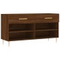 vidaXL Banco zapatero madera de ingeniería marrón roble 102x35x55 cm