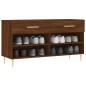 vidaXL Banco zapatero madera de ingeniería marrón roble 102x35x55 cm