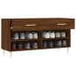vidaXL Banco zapatero madera de ingeniería marrón roble 102x35x55 cm