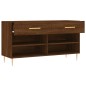 vidaXL Banco zapatero madera de ingeniería marrón roble 102x35x55 cm