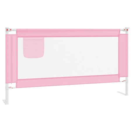 vidaXL Barandilla de seguridad cama de niño rosa tela 160x25 cm