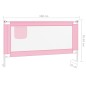 vidaXL Barandilla de seguridad cama de niño rosa tela 160x25 cm vidaXL Barandilla de seguridad cama de niño rosa tela 160x25 cm