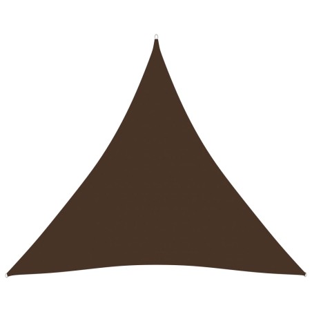 vidaXL Toldo de vela triangular tela Oxford marrón 5x5x5 m