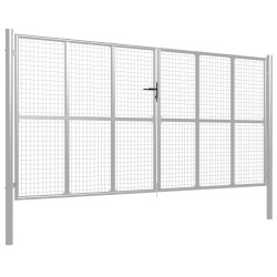 vidaXL Puerta de jardín de acero galvanizado plateado 415x225 cm