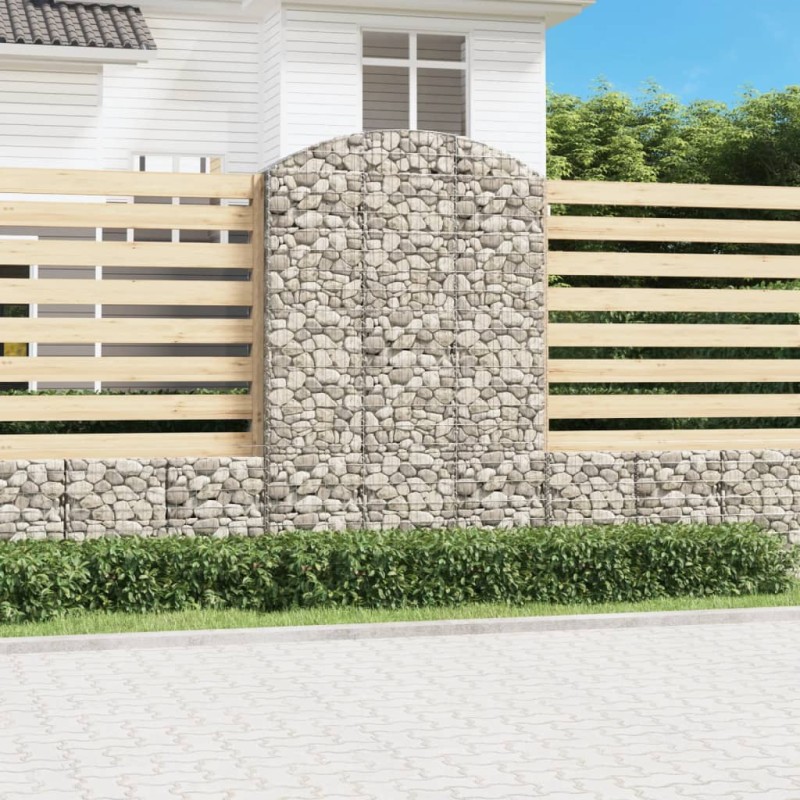vidaXL Cesta gaviones forma arco hierro galvanizado 150x50x220/240 cm vidaXL Cesta gaviones forma arco hierro galvanizado 150x50x220/240 cm