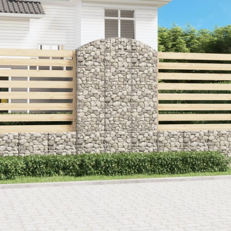 vidaXL Cesta gaviones forma arco hierro galvanizado 150x50x220/240 cm