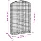 vidaXL Cesta gaviones forma arco hierro galvanizado 150x50x220/240 cm vidaXL Cesta gaviones forma arco hierro galvanizado 150x50x220/240 cm