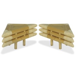 vidaXL Mesitas de noche de bambú natural 2 unidades 60x60x40 cm