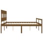 vidaXL Cama personas mayores cabecero madera marrón miel 200x200 cm vidaXL Cama personas mayores cabecero madera marrón miel 200x200 cm