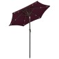 vidaXL Sombrilla con luces LED aluminio burdeos 200x211 cm