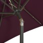 vidaXL Sombrilla con luces LED aluminio burdeos 200x211 cm