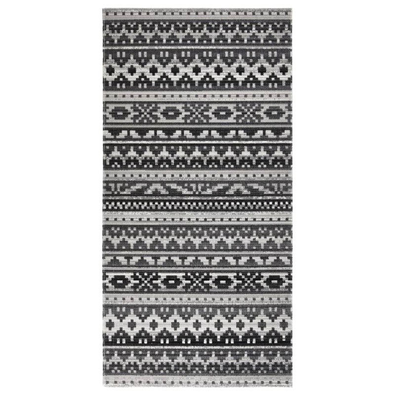 vidaXL Alfombra de exterior tejido plano gris oscuro 100x200 cm
