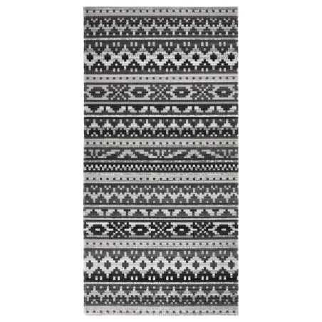 vidaXL Alfombra de exterior tejido plano gris oscuro 100x200 cm