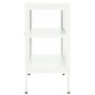 vidaXL Aparador de acero y vidrio blanco 70x35x70 cm