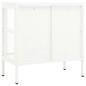 vidaXL Aparador de acero y vidrio blanco 70x35x70 cm