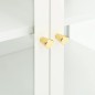 vidaXL Aparador de acero y vidrio blanco 70x35x70 cm