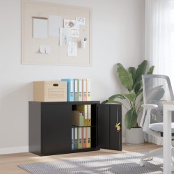 vidaXL Armario archivador de acero negro 90x40x70 cm