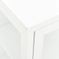 vidaXL Aparador de acero y vidrio blanco 70x35x70 cm