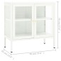 vidaXL Aparador de acero y vidrio blanco 70x35x70 cm