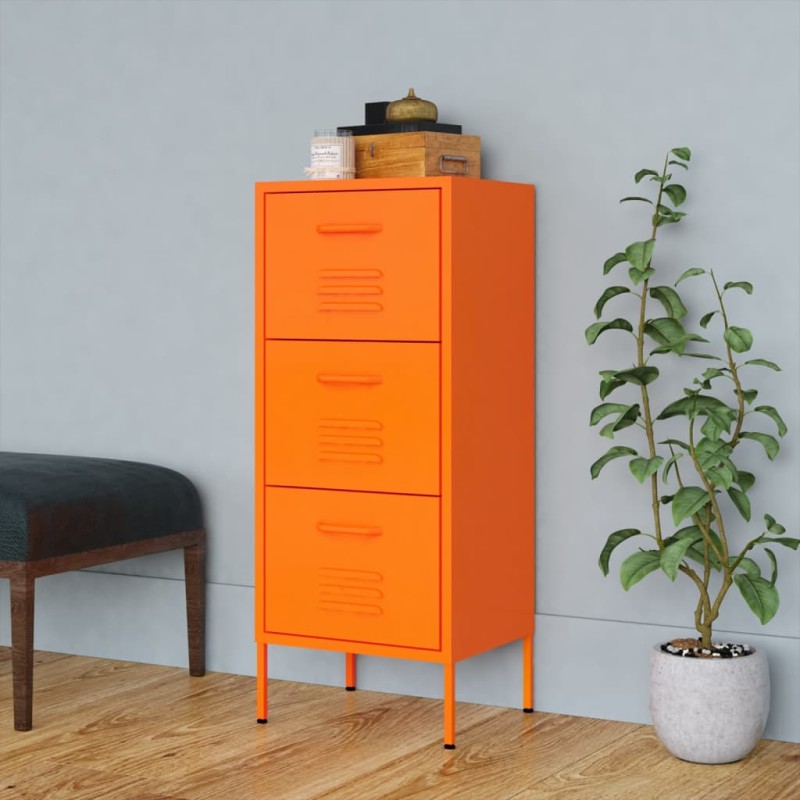 vidaXL Armario de almacenamiento acero naranja 42,5x35x101,5 cm vidaXL Armario de almacenamiento acero naranja 42,5x35x101,5 cm