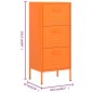 vidaXL Armario de almacenamiento acero naranja 42,5x35x101,5 cm vidaXL Armario de almacenamiento acero naranja 42,5x35x101,5 cm