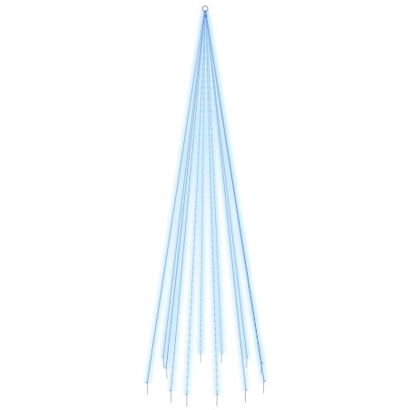 vidaXL Árbol de Navidad en asta de bandera 732 LED azul 500 cm