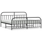 vidaXL Estructura de cama cabecero y pie de cama metal negro 193x203cm vidaXL Estructura de cama cabecero y pie de cama metal negro 193x203cm