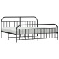 vidaXL Estructura de cama cabecero y pie de cama metal negro 193x203cm vidaXL Estructura de cama cabecero y pie de cama metal negro 193x203cm