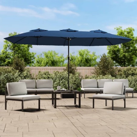vidaXL Sombrilla doble azul celeste 449x245 cm