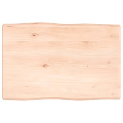 vidaXL Tablero de mesa madera maciza borde natural 60x40x(2-4) cm